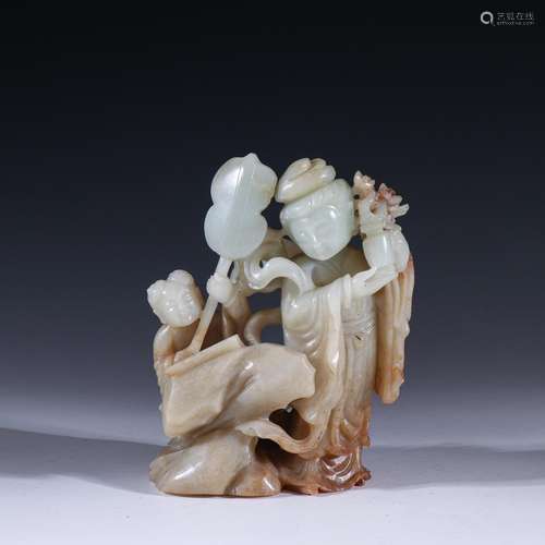 Hetian jade seed makings lady statue furnishing articlesSpec...