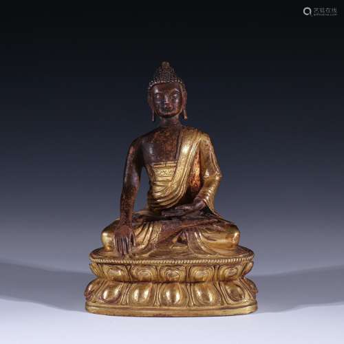 Copper and gold "Buddha had" Buddha statuesSpecifi...