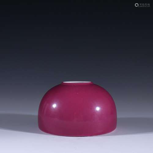 Carmine red glaze surface water jarSpecification: 7 cm diame...