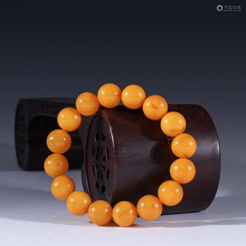 Natural beeswax hand round bead stringSpecification: bead di...