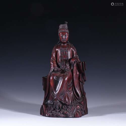 On the evening of rosewood "guanyin" statueSpecifi...