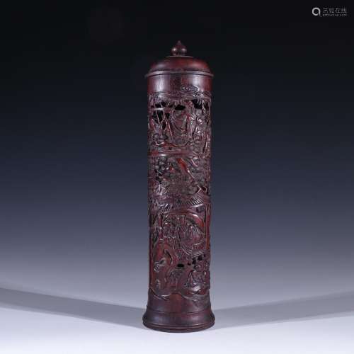 Late lobular red sandalwood wood character wen incense coneS...