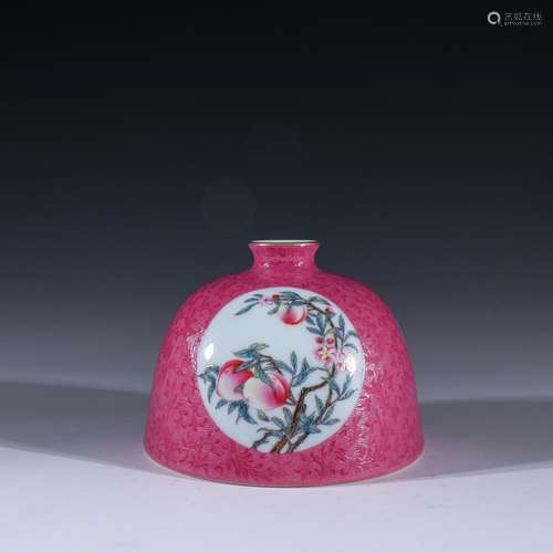 , carmine red glaze pastel peach water jarSpecification: 9.7...