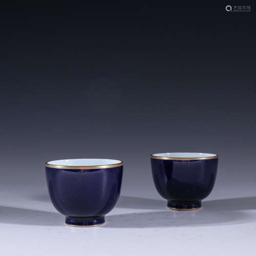 Sapphire blue glaze colour cup a coupleSpecification: 4.5 cm...