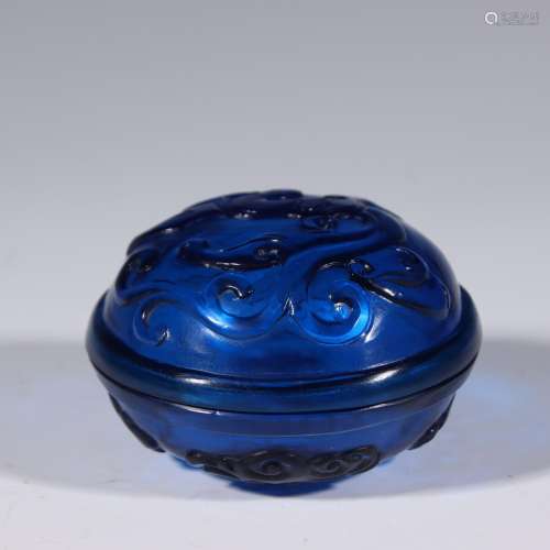 Blue box carved dragonSpecification: high 4.5 cm wide 6 cm w...