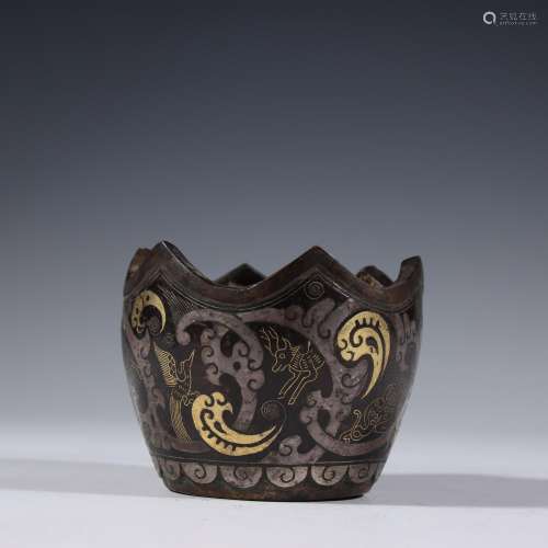 Bronze ware measures of gold and silver bowl shaped incense ...