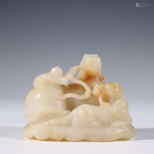 Hetian jade double horse the lad furnishing articlesSpecific...