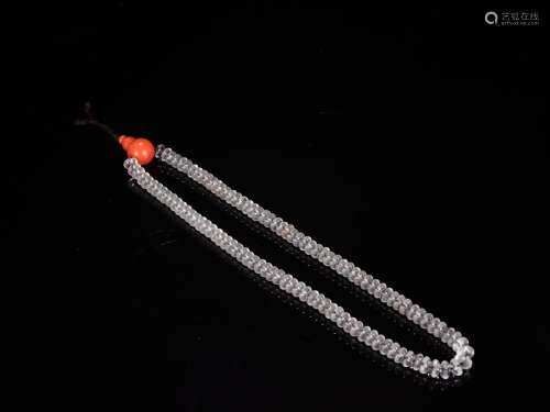 - crystal abacus beads necklaceFolded length 26 cm bead diam...