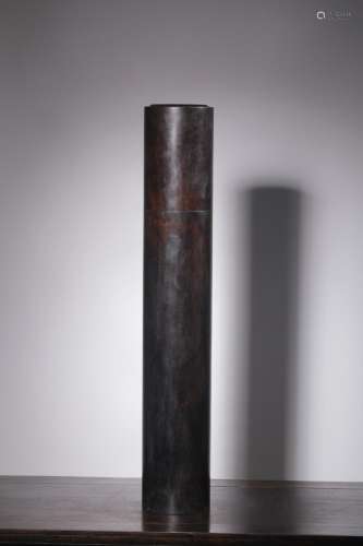 Lobular rosewood picture tubeSize: 67.1 cm high, 8.2 cm diam...