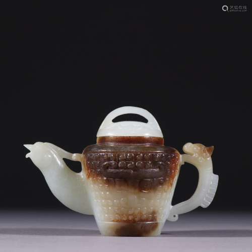 Ancient jade longfeng grain teapotSpecification: high 6.8 cm...