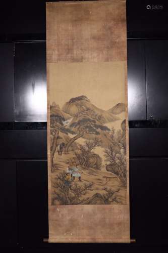 "Insulting the ning" the hunting HuTu silk scroll ...