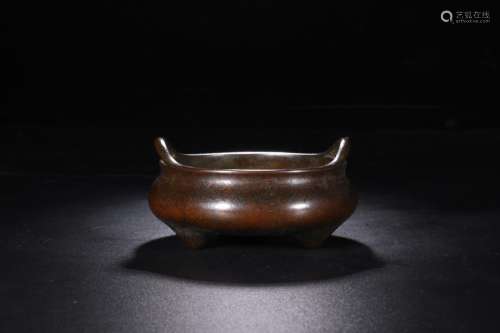: south styles yanjing ShiZhu ear incense burner, copper foe...
