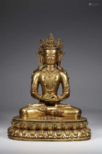, copper momentum to bodhisattva's statueSize: 34.5 cm *...