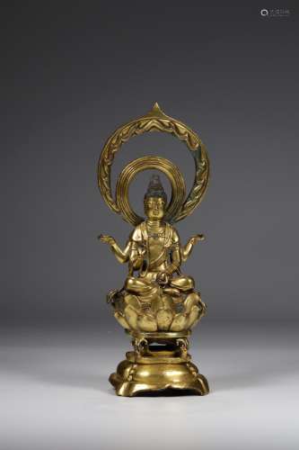 Previously, copper and gold four arm guanyin caveSize: 11 * ...