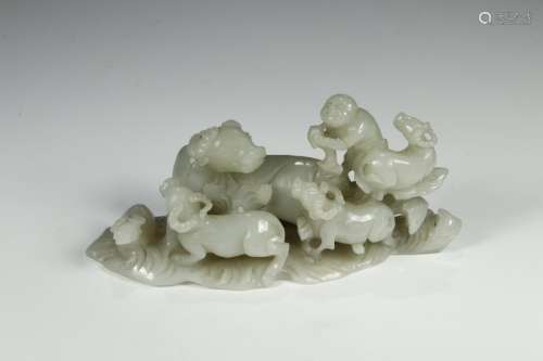 Hetian jade, the lad cattle furnishing articlesSize: 17.5 * ...