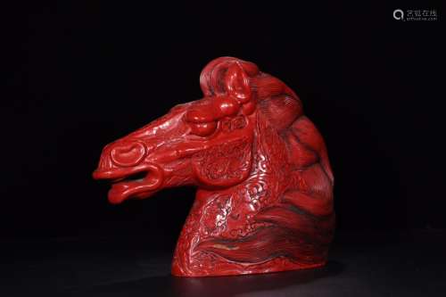: carved lacquerware dragon horseSize: 32 cm high 39.5 x 11 ...