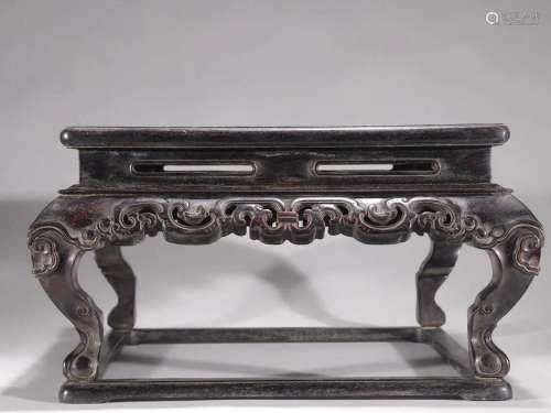 In the Qing Dynasty, the rosewood twig pattern base