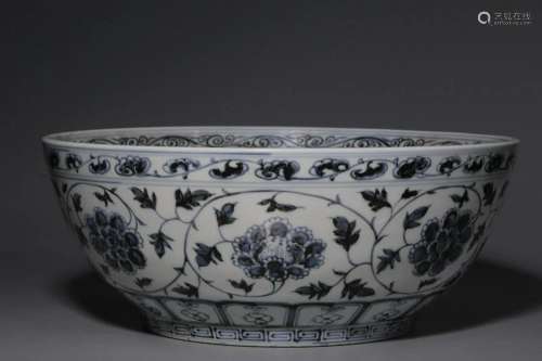 In ancient China, blue and white sea bowl with tangled branc...
