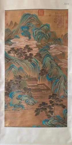 In the Ming Dynasty, Qiu Ying's silk landscape stood upr...