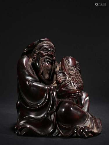 In the Qing Dynasty, red sandalwood Yuweng Deli ornaments