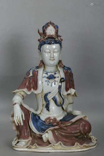 The blue and white underglaze red Buddha in the Ming Dynasty...