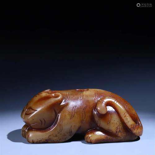 In ancient China, Hetian jade tiger handle