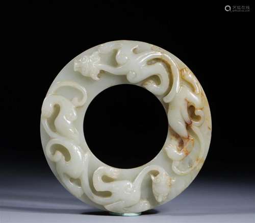 In the Qing Dynasty, Hotan Jade Double Dragon Wall