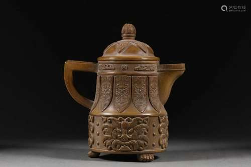 In the Qing Dynasty, the teapot with banana leaf pattern on ...