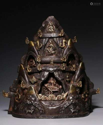 In ancient China, copper gilded gold auspicious Tianmu Mount...