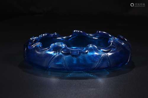 Wash: royal blue material poetry lotus leafSize: 22 cm diame...