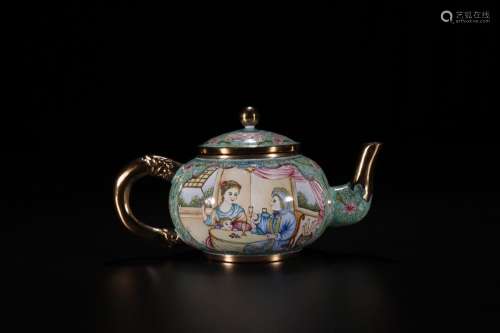 The teapot, paragraph: colored enamel, western charactersSiz...