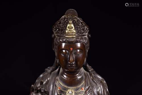 Local gold at home: copper guanyin caveSize: long 30 cm wide...