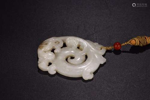 : hetian jade belt longnu wallSize: 7 cm width 5.5 cm long 1...