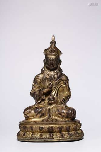 : copper and gold padmasambhava statueWeighs 1006 grams high...