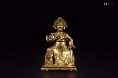 : copper and gold xuanwu emperor's statueSize: length 11...