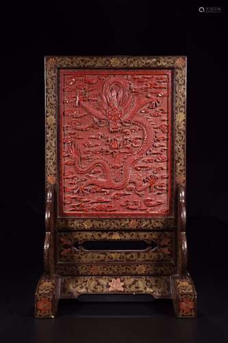 : carved lacquerware moire dragon plaqueSize: 51 cm long 31 ...