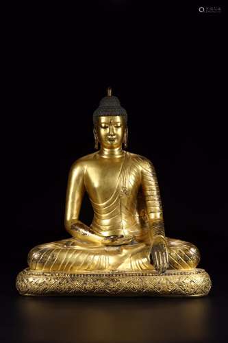 "Annual" shi copper and gold Buddha statueSize: 45...