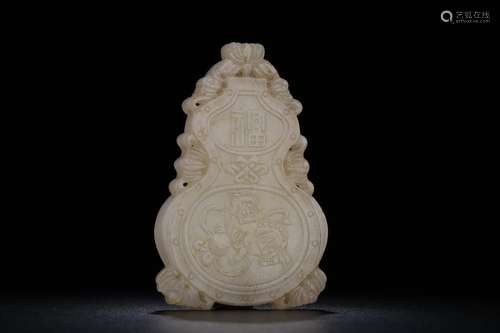 A: hetian jade lion play ball live gourd88.7 grams of 9 CM l...