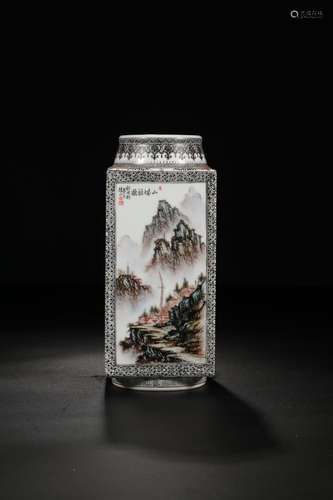 , " jingdezhen" medallion enamel landscape cong ty...