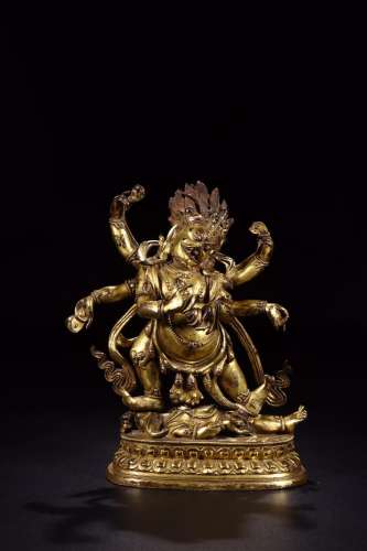 Black king kong stands resemble: copper and gold21 cm high 9...