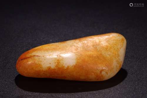 The original rock of hotan white jade with skinLong and 10.4...