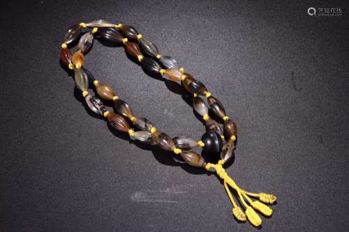 Multicolor agate olive beads necklaceBead diameter 1 cm wide...