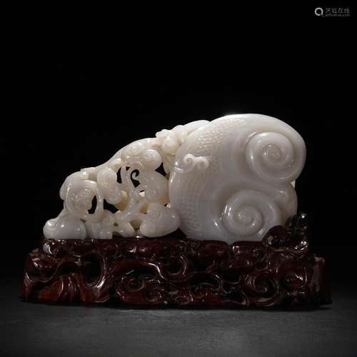 Hetian jade ruyi furnishing articles Size jade size is 10.5 ...