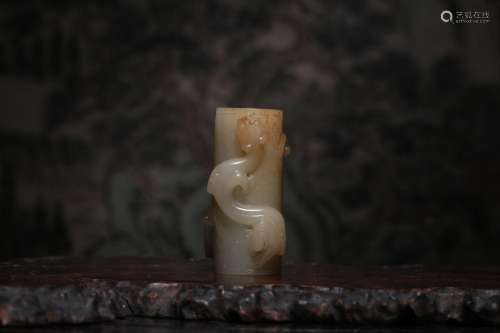 Son: hetian jade longnu le65.5 grams, 5.1 CM long 3.3 CM in ...