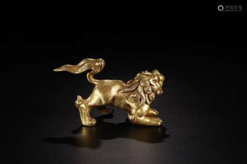 : copper and gold lion paper townSize: 13.3 cm wide and 4.7 ...