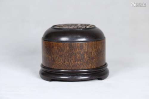 Bamboo, red sandalwood inlaid with four scented shoushan sto...