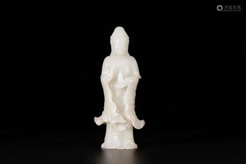 , hotan white jade guanyin stands resemble net bottleSize: 1...