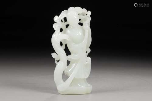 And hetian jade engraved look lady stands resembleSize: 4.6 ...