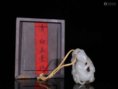 Overseas reflux hotan white jade, "spirit monkey with l...