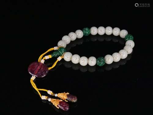Overseas reflux hotan white jade, "flower pattern, 18 c...